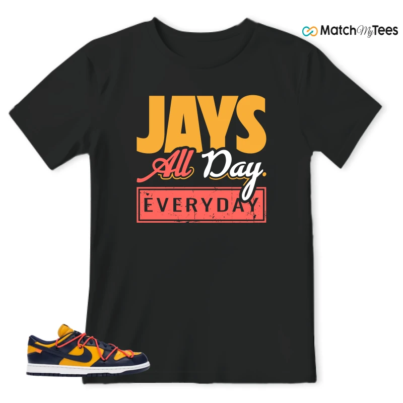 NIKE DUNK LOW OFF-WHITE UNIVERSITY GOLD SNEAKER Matching Tees t-shirt