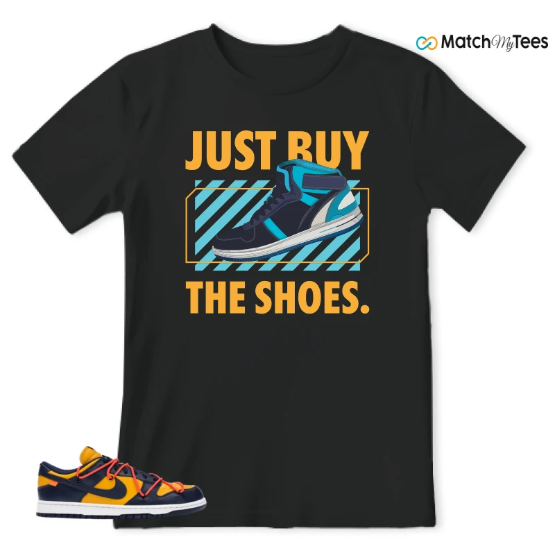 NIKE DUNK LOW OFF-WHITE UNIVERSITY GOLD SNEAKER Matching Tees t-shirt