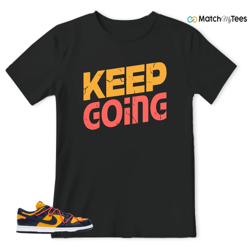 NIKE DUNK LOW OFF-WHITE UNIVERSITY GOLD SNEAKER Matching Tees t-shirt