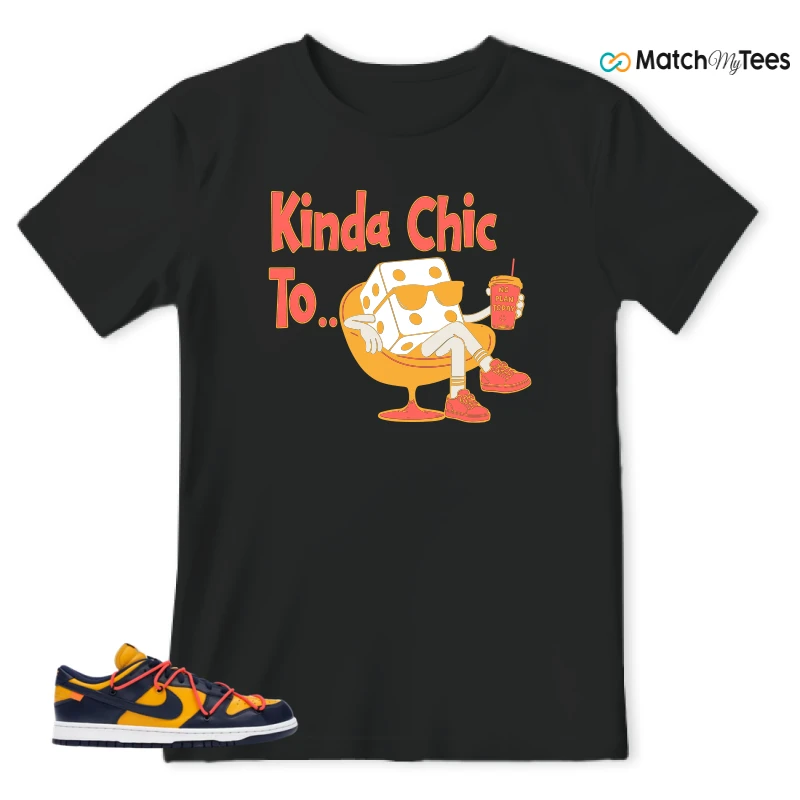 NIKE DUNK LOW OFF-WHITE UNIVERSITY GOLD SNEAKER Matching Tees t-shirt