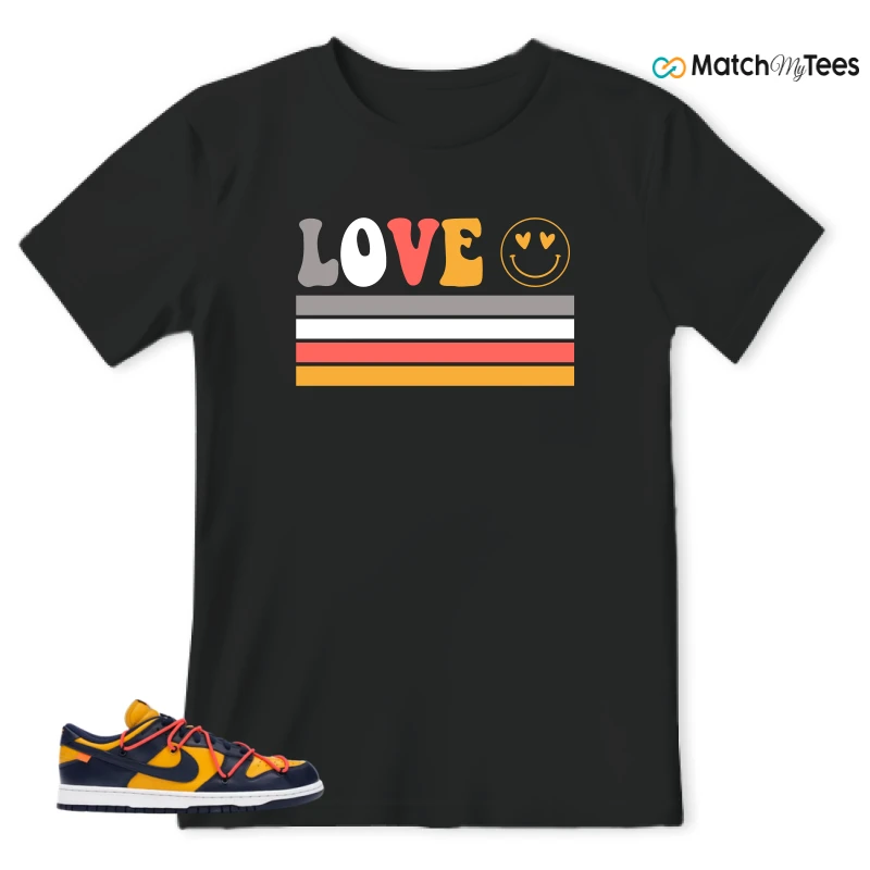 NIKE DUNK LOW OFF-WHITE UNIVERSITY GOLD SNEAKER Matching Tees t-shirt