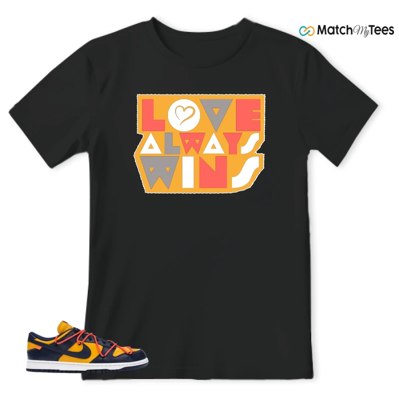 NIKE DUNK LOW OFF-WHITE UNIVERSITY GOLD SNEAKER Matching Tees t-shirt