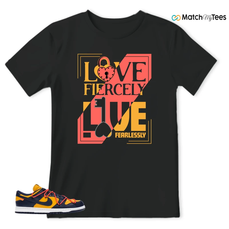 NIKE DUNK LOW OFF-WHITE UNIVERSITY GOLD SNEAKER Matching Tees t-shirt