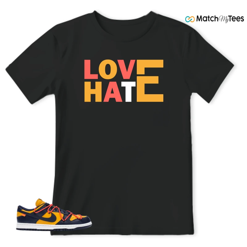 NIKE DUNK LOW OFF-WHITE UNIVERSITY GOLD SNEAKER Matching Tees t-shirt