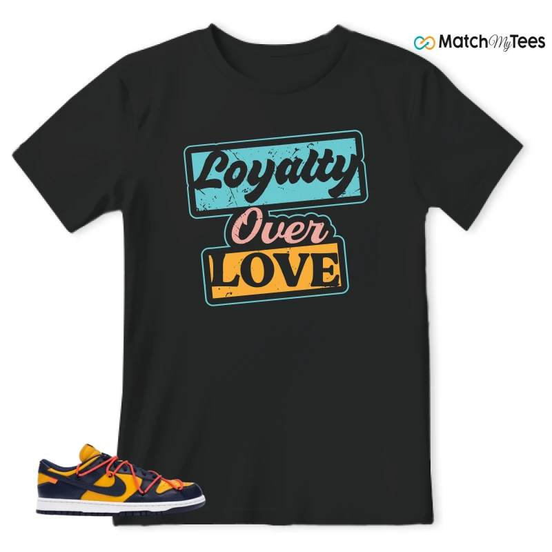 NIKE DUNK LOW OFF-WHITE UNIVERSITY GOLD SNEAKER Matching Tees t-shirt