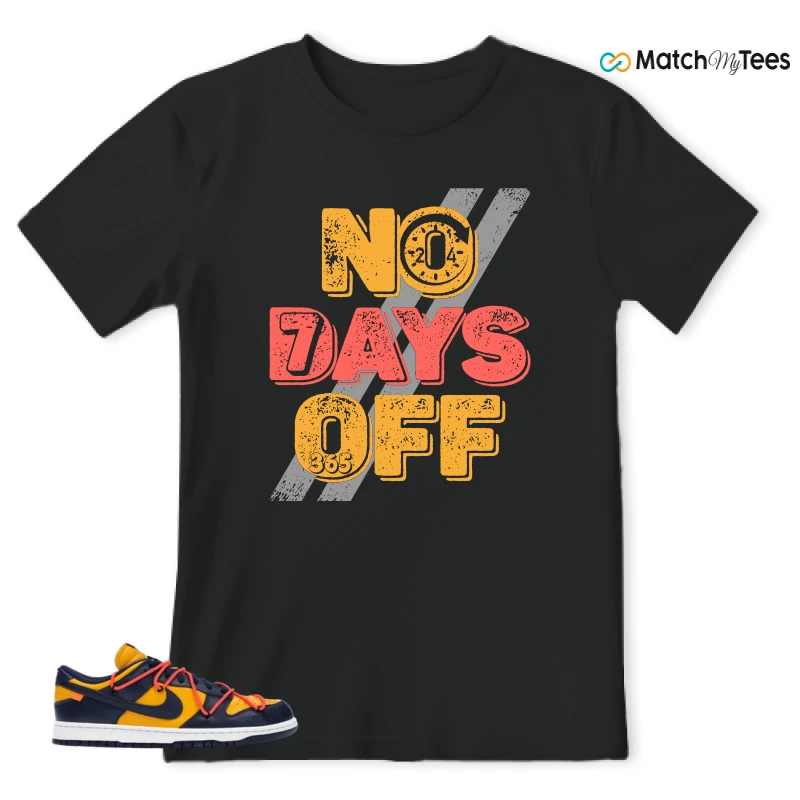 NIKE DUNK LOW OFF-WHITE UNIVERSITY GOLD SNEAKER Matching Tees t-shirt