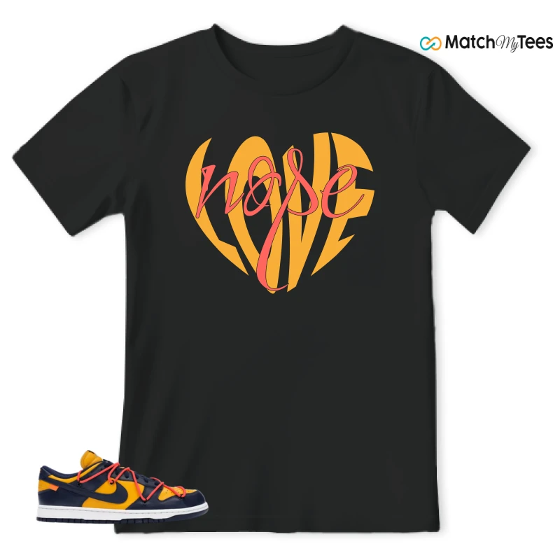 NIKE DUNK LOW OFF-WHITE UNIVERSITY GOLD SNEAKER Matching Tees t-shirt