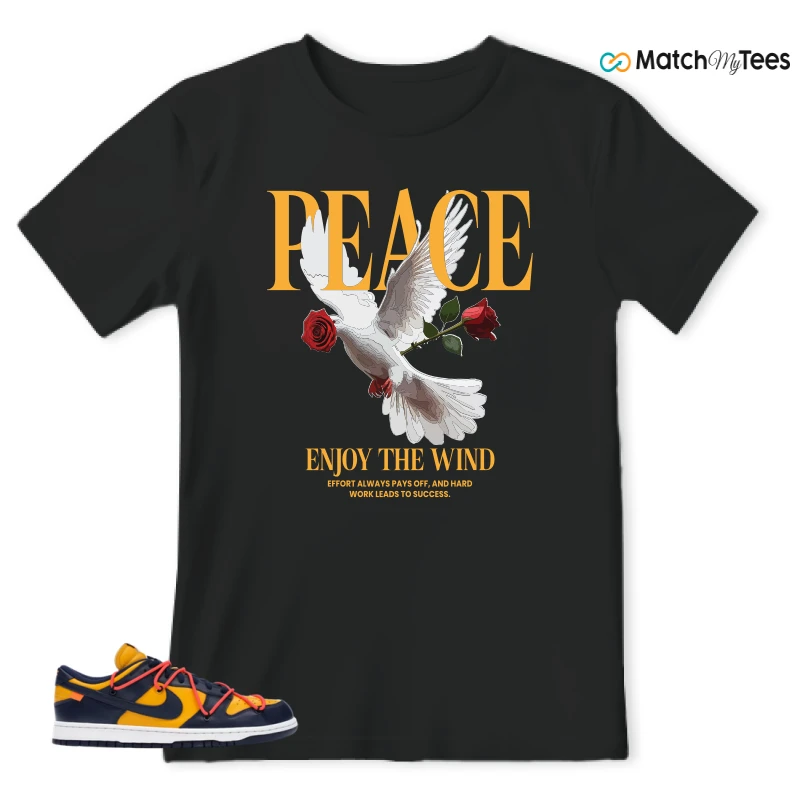 NIKE DUNK LOW OFF-WHITE UNIVERSITY GOLD SNEAKER Matching Tees t-shirt