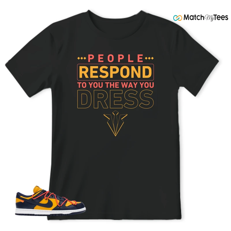 NIKE DUNK LOW OFF-WHITE UNIVERSITY GOLD SNEAKER Matching Tees t-shirt