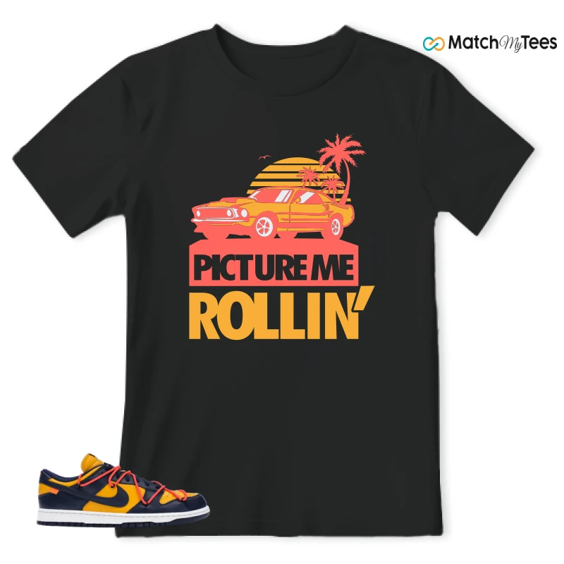 NIKE DUNK LOW OFF-WHITE UNIVERSITY GOLD SNEAKER Matching Tees t-shirt