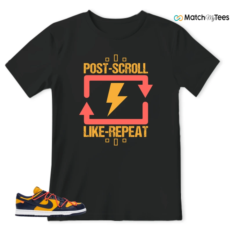 NIKE DUNK LOW OFF-WHITE UNIVERSITY GOLD SNEAKER Matching Tees t-shirt