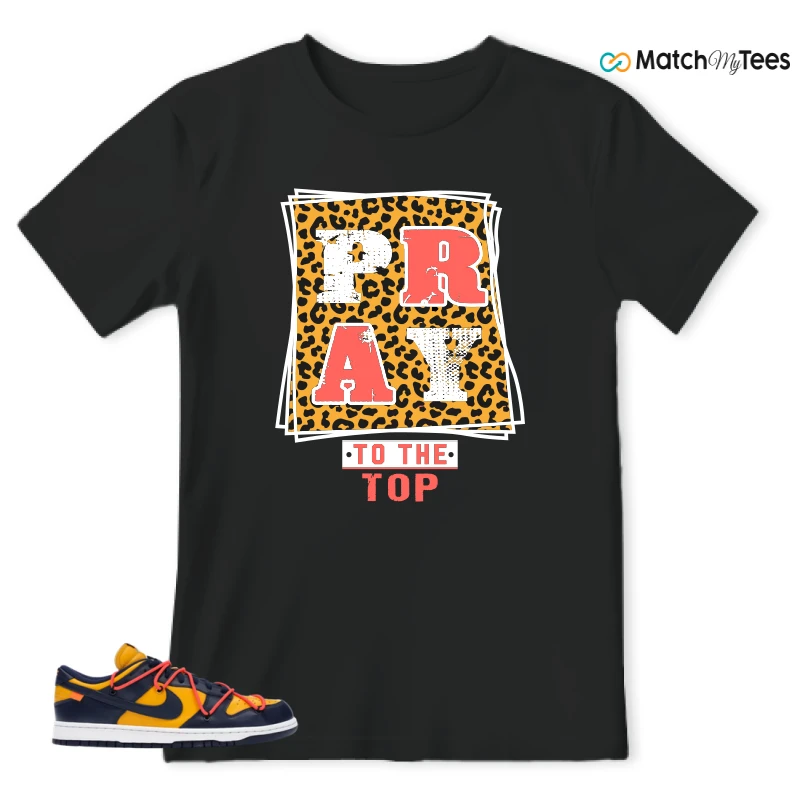 NIKE DUNK LOW OFF-WHITE UNIVERSITY GOLD SNEAKER Matching Tees t-shirt