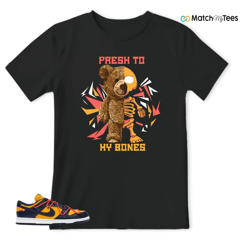 NIKE DUNK LOW OFF-WHITE UNIVERSITY GOLD SNEAKER Matching Tees t-shirt