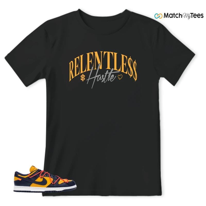 NIKE DUNK LOW OFF-WHITE UNIVERSITY GOLD SNEAKER Matching Tees t-shirt