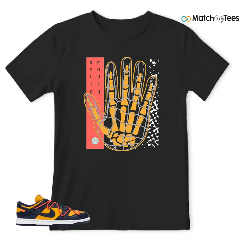 NIKE DUNK LOW OFF-WHITE UNIVERSITY GOLD SNEAKER Matching Tees t-shirt