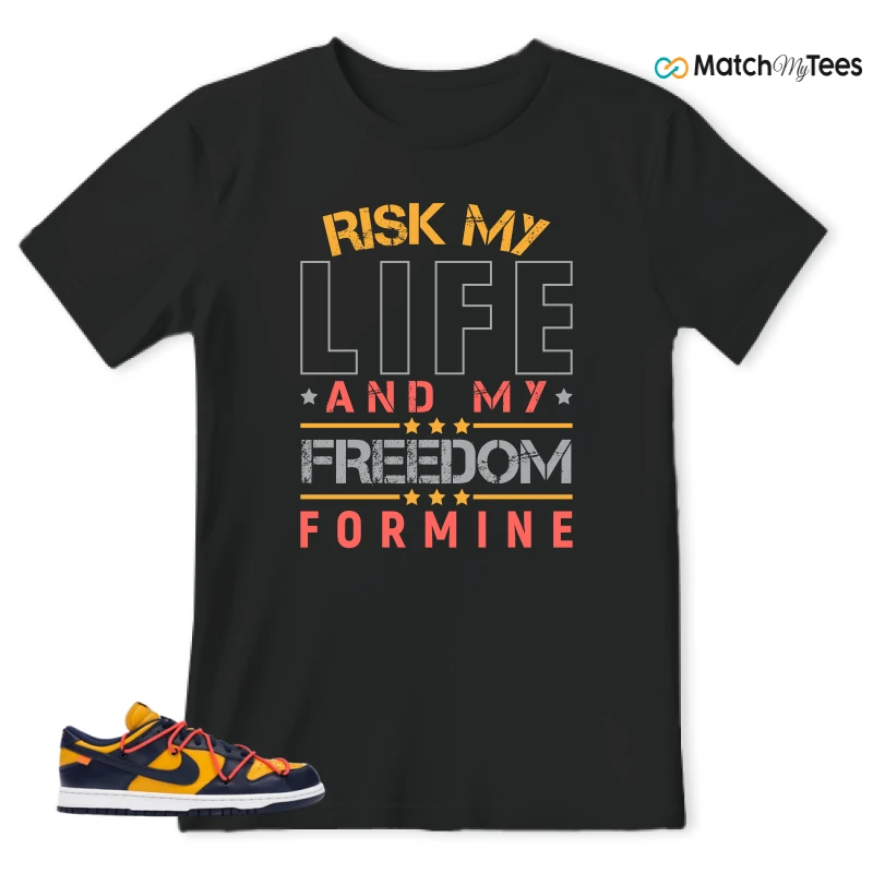 NIKE DUNK LOW OFF-WHITE UNIVERSITY GOLD SNEAKER Matching Tees t-shirt