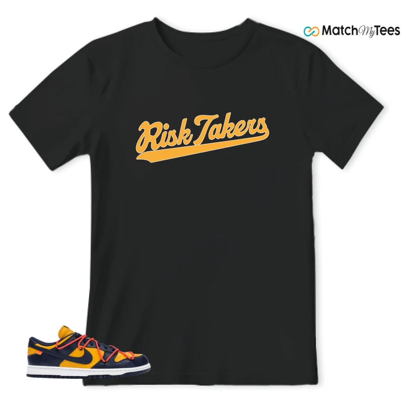 NIKE DUNK LOW OFF-WHITE UNIVERSITY GOLD SNEAKER Matching Tees t-shirt