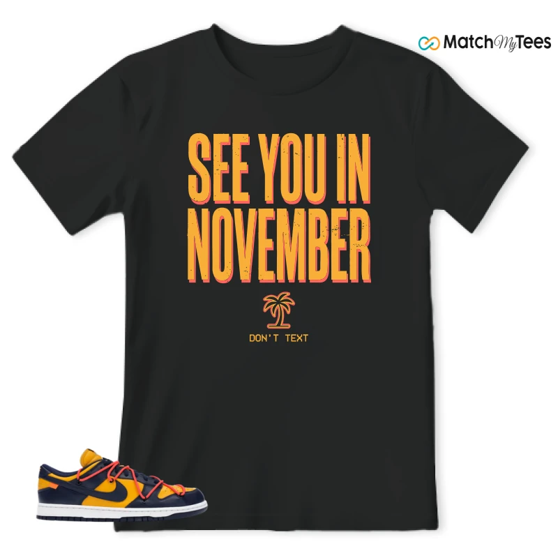 NIKE DUNK LOW OFF-WHITE UNIVERSITY GOLD SNEAKER Matching Tees t-shirt
