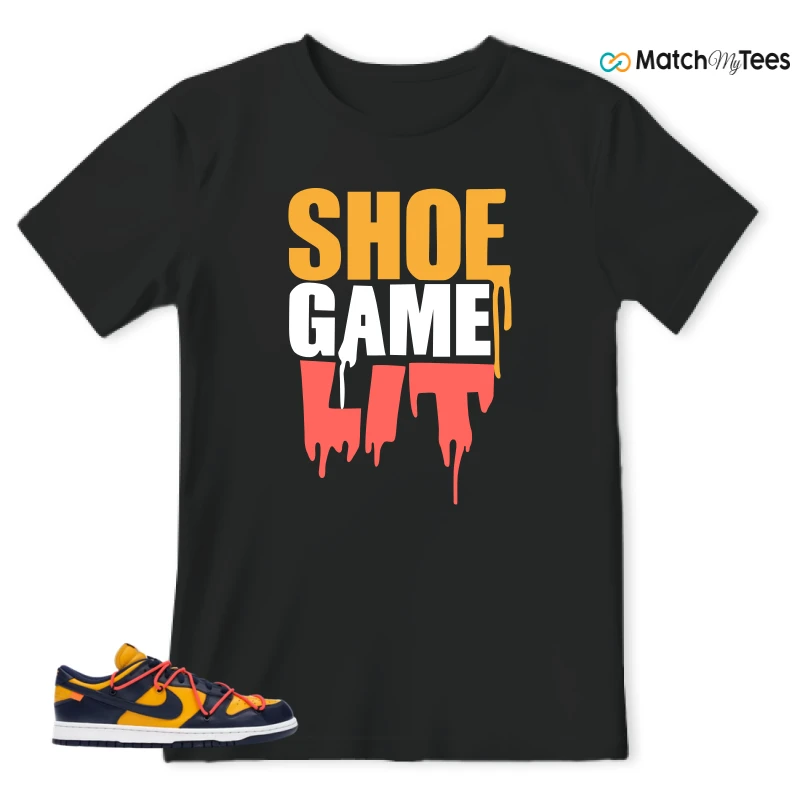 NIKE DUNK LOW OFF-WHITE UNIVERSITY GOLD SNEAKER Matching Tees t-shirt
