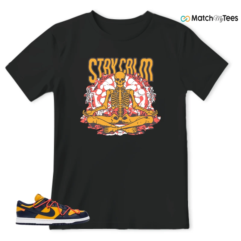 NIKE DUNK LOW OFF-WHITE UNIVERSITY GOLD SNEAKER Matching Tees t-shirt