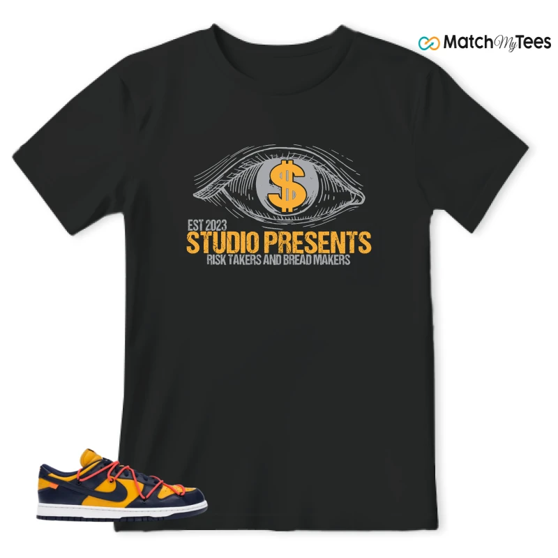 NIKE DUNK LOW OFF-WHITE UNIVERSITY GOLD SNEAKER Matching Tees t-shirt