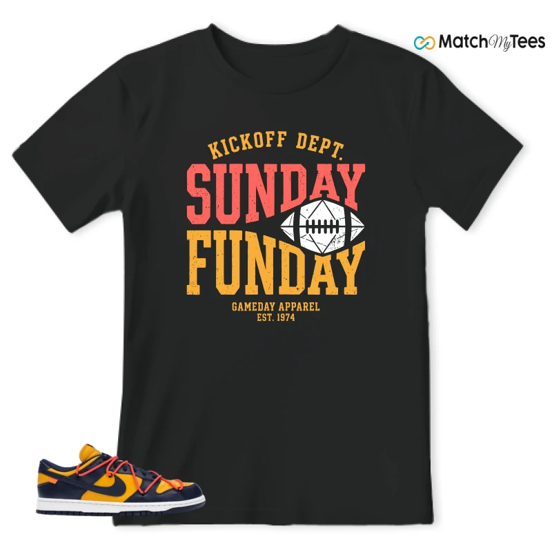 NIKE DUNK LOW OFF-WHITE UNIVERSITY GOLD SNEAKER Matching Tees t-shirt