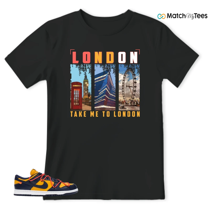 NIKE DUNK LOW OFF-WHITE UNIVERSITY GOLD SNEAKER Matching Tees t-shirt