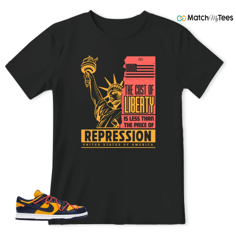 NIKE DUNK LOW OFF-WHITE UNIVERSITY GOLD SNEAKER Matching Tees t-shirt