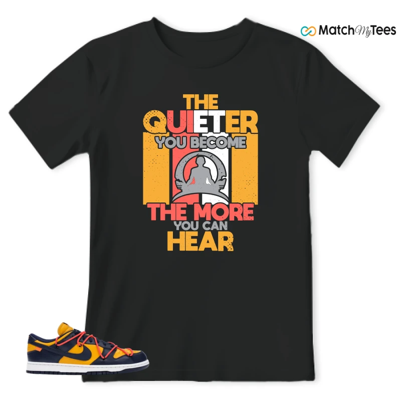 NIKE DUNK LOW OFF-WHITE UNIVERSITY GOLD SNEAKER Matching Tees t-shirt
