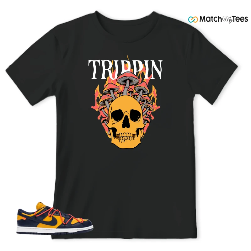 NIKE DUNK LOW OFF-WHITE UNIVERSITY GOLD SNEAKER Matching Tees t-shirt