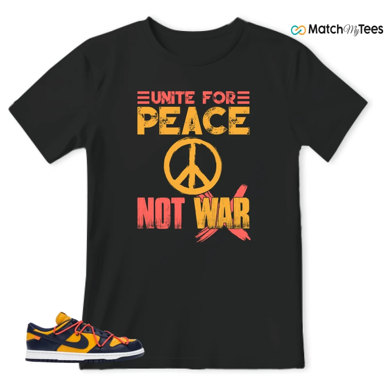 NIKE DUNK LOW OFF-WHITE UNIVERSITY GOLD SNEAKER Matching Tees t-shirt