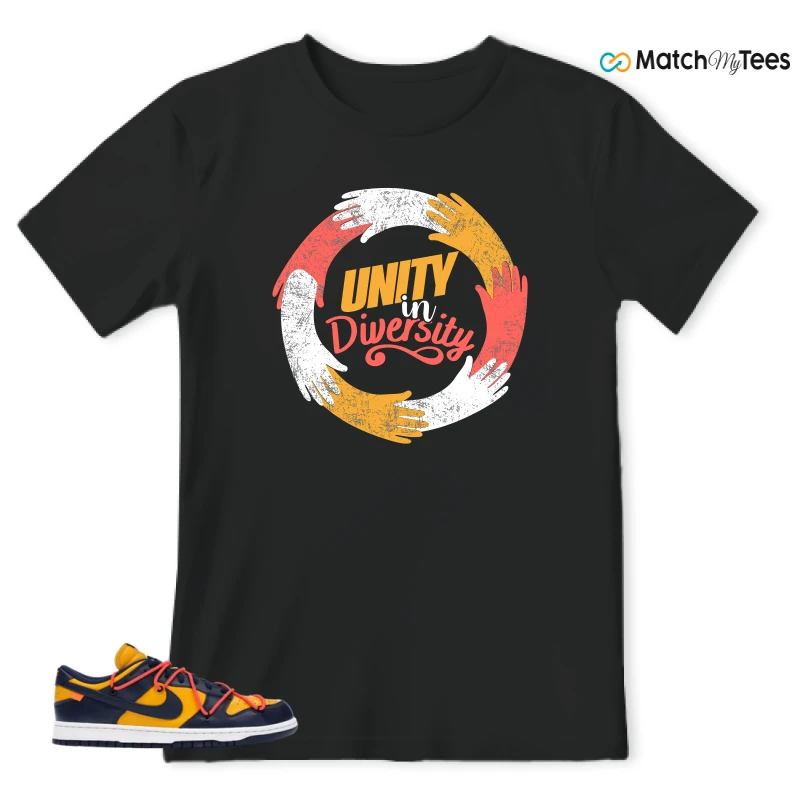 NIKE DUNK LOW OFF-WHITE UNIVERSITY GOLD SNEAKER Matching Tees t-shirt