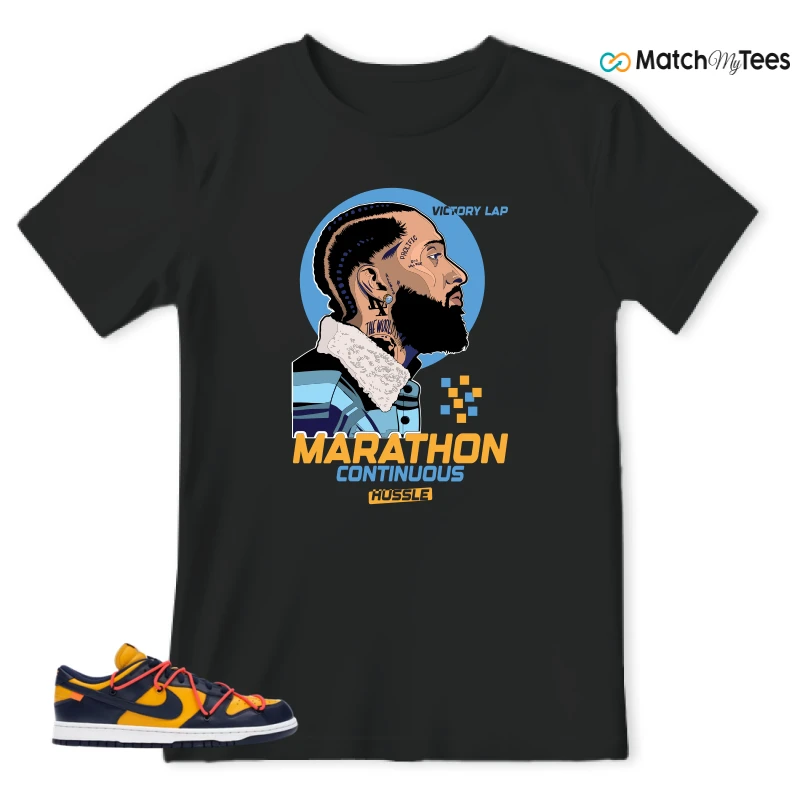 NIKE DUNK LOW OFF-WHITE UNIVERSITY GOLD SNEAKER Matching Tees t-shirt
