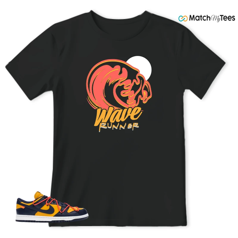 NIKE DUNK LOW OFF-WHITE UNIVERSITY GOLD SNEAKER Matching Tees t-shirt