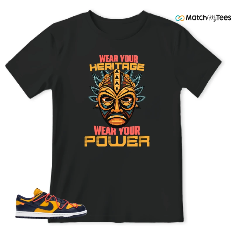 NIKE DUNK LOW OFF-WHITE UNIVERSITY GOLD SNEAKER Matching Tees t-shirt
