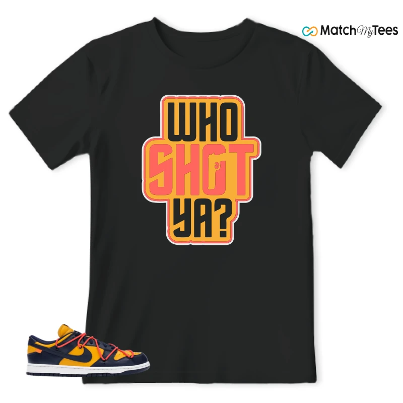 NIKE DUNK LOW OFF-WHITE UNIVERSITY GOLD SNEAKER Matching Tees t-shirt