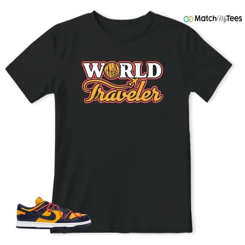 NIKE DUNK LOW OFF-WHITE UNIVERSITY GOLD SNEAKER Matching Tees t-shirt