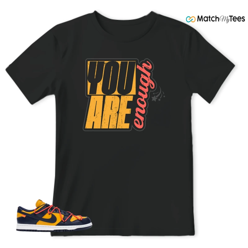 NIKE DUNK LOW OFF-WHITE UNIVERSITY GOLD SNEAKER Matching Tees t-shirt