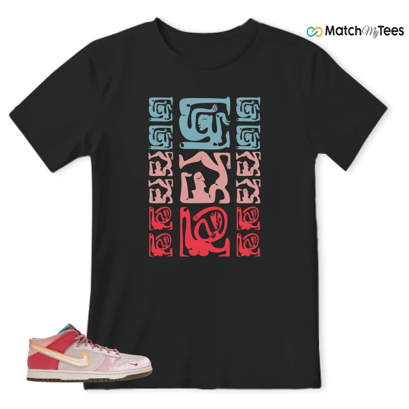 NIKE DUNK MID SOCIAL STATUS FREE LUNCH STRAWBERRY MILK SNEAKER Matching Tees t-shirt