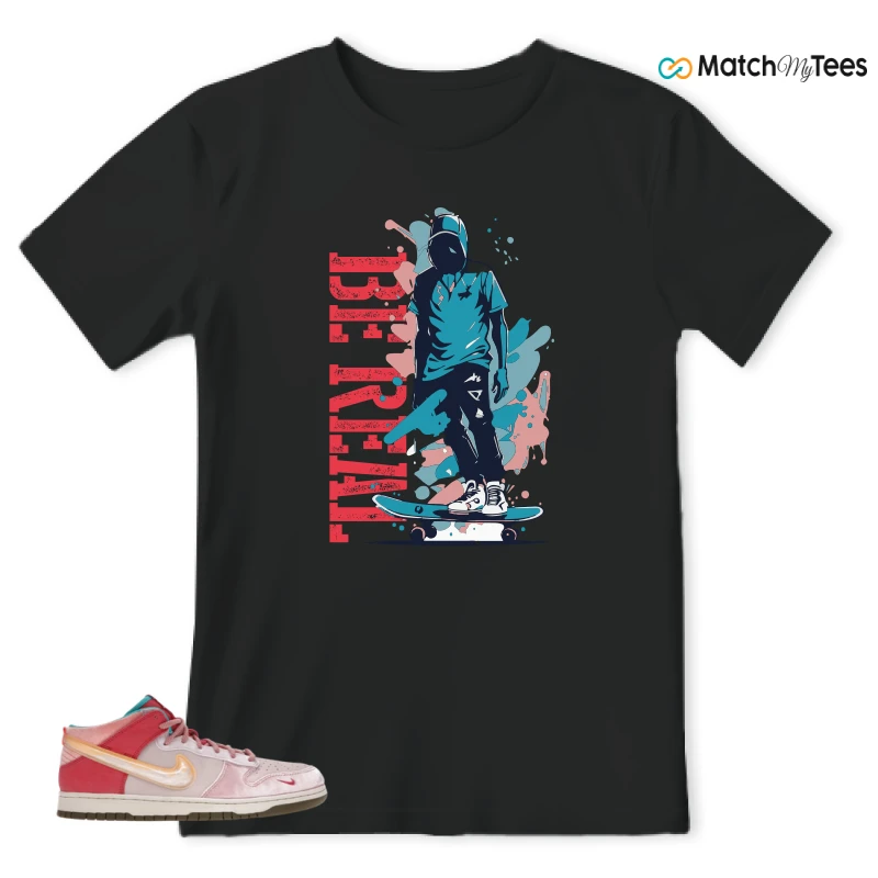 NIKE DUNK MID SOCIAL STATUS FREE LUNCH STRAWBERRY MILK SNEAKER Matching Tees t-shirt