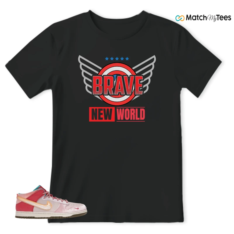 NIKE DUNK MID SOCIAL STATUS FREE LUNCH STRAWBERRY MILK SNEAKER Matching Tees t-shirt