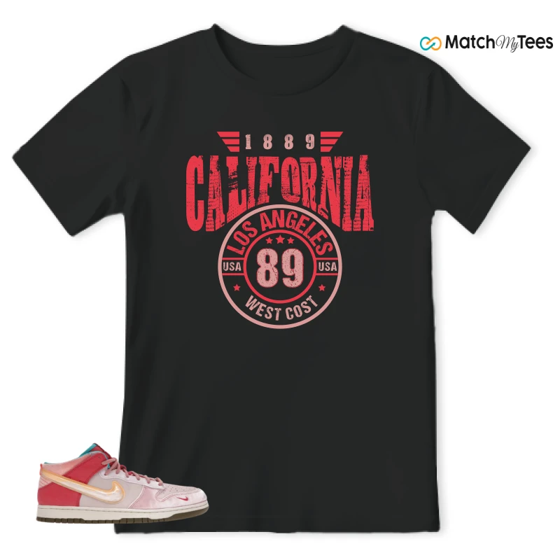NIKE DUNK MID SOCIAL STATUS FREE LUNCH STRAWBERRY MILK SNEAKER Matching Tees t-shirt