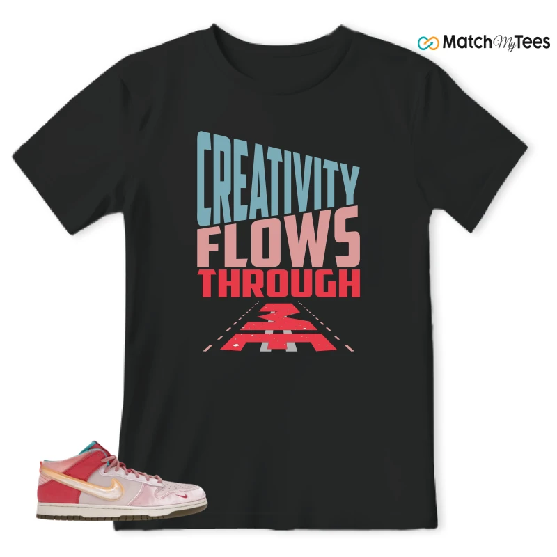 NIKE DUNK MID SOCIAL STATUS FREE LUNCH STRAWBERRY MILK SNEAKER Matching Tees t-shirt