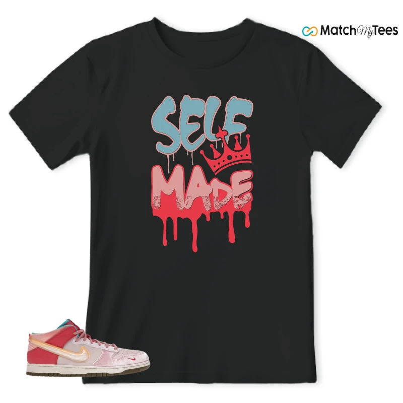 NIKE DUNK MID SOCIAL STATUS FREE LUNCH STRAWBERRY MILK SNEAKER Matching Tees t-shirt
