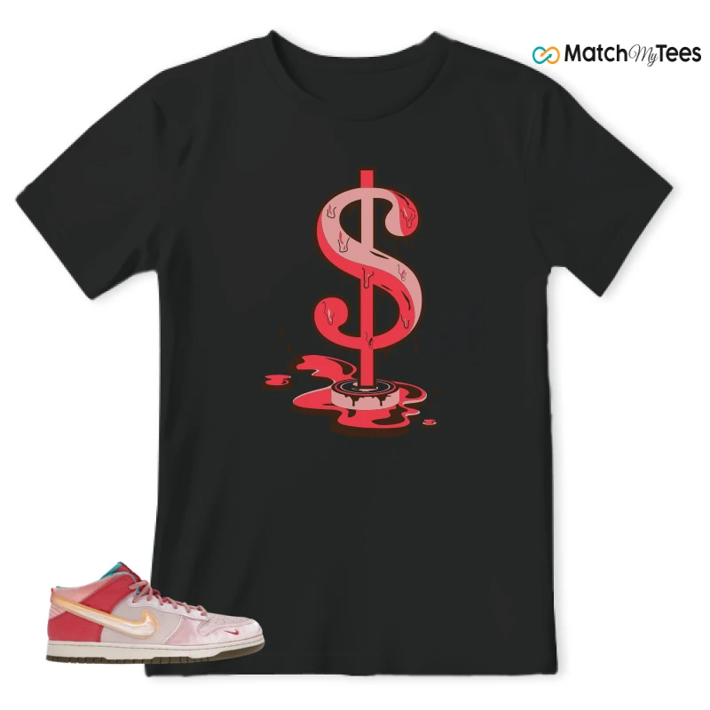 NIKE DUNK MID SOCIAL STATUS FREE LUNCH STRAWBERRY MILK SNEAKER Matching Tees t-shirt