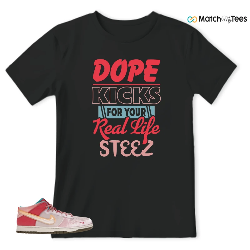 NIKE DUNK MID SOCIAL STATUS FREE LUNCH STRAWBERRY MILK SNEAKER Matching Tees t-shirt