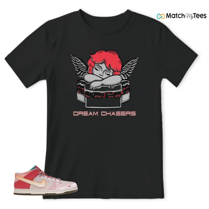 NIKE DUNK MID SOCIAL STATUS FREE LUNCH STRAWBERRY MILK SNEAKER Matching Tees t-shirt