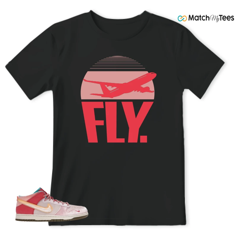 NIKE DUNK MID SOCIAL STATUS FREE LUNCH STRAWBERRY MILK SNEAKER Matching Tees t-shirt