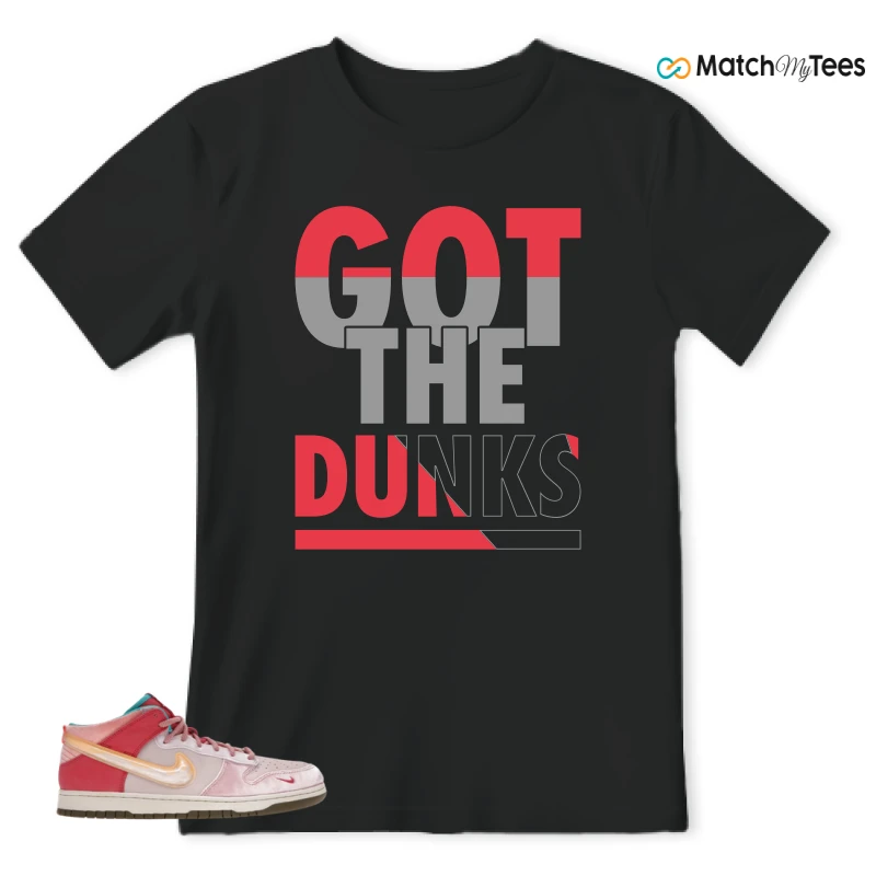 NIKE DUNK MID SOCIAL STATUS FREE LUNCH STRAWBERRY MILK SNEAKER Matching Tees t-shirt