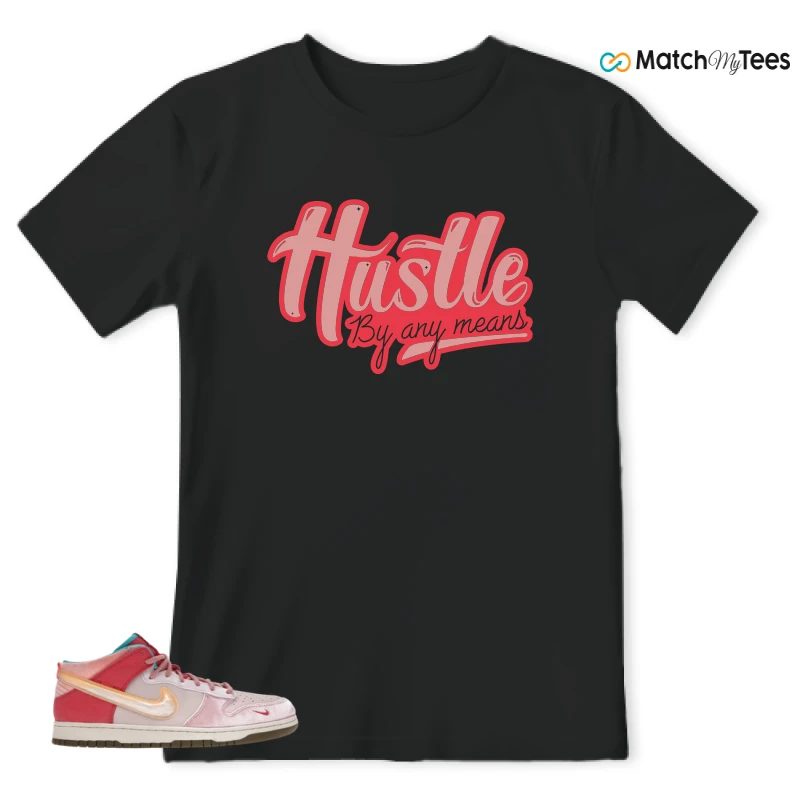 NIKE DUNK MID SOCIAL STATUS FREE LUNCH STRAWBERRY MILK SNEAKER Matching Tees t-shirt